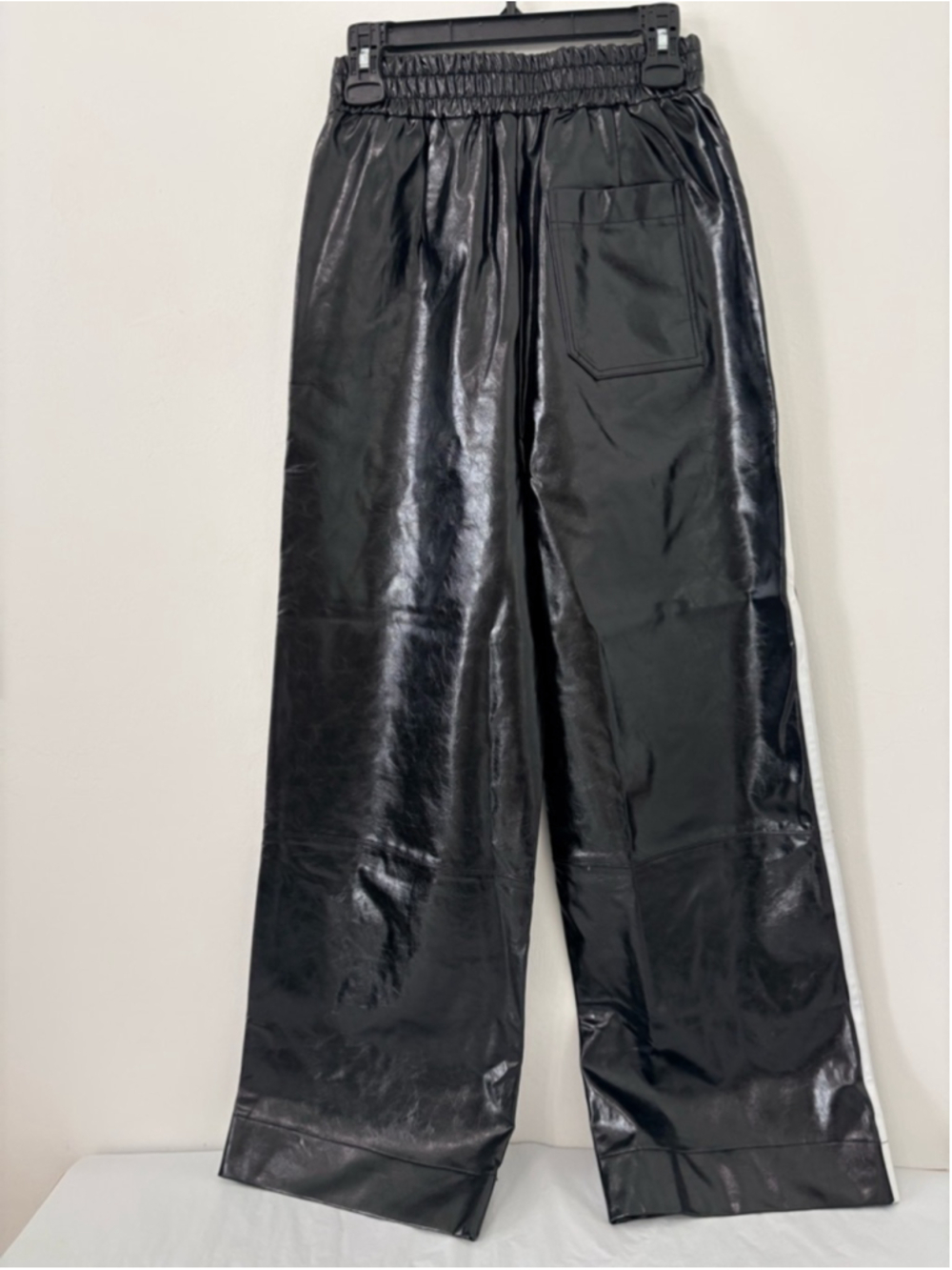 Maeve by Anthropologie Faux Patent Leather Pants Sz XS (13.5”W) Black #338 NWOT - Picture 10 of 11